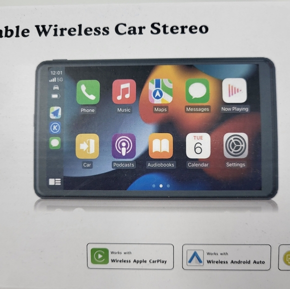 Portable Wireless Car Stereo Carplay Andriod Auto Screen Mirroring 7" Touchscree - Picture 2 of 7